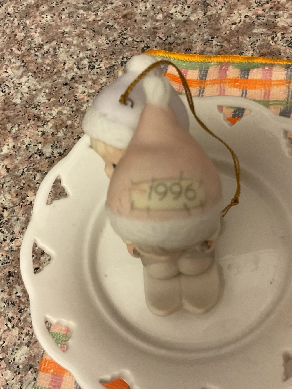 Precious Moments Pink & White Skiing Couple Figurine Ornament